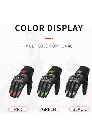 Kullanışlı Motor Eldiveni: Çarpışma Koruma, Parmak Ucu Dokunmatik, Kaymaz Tasarım Ve Şok Emici Avuç İçi.
