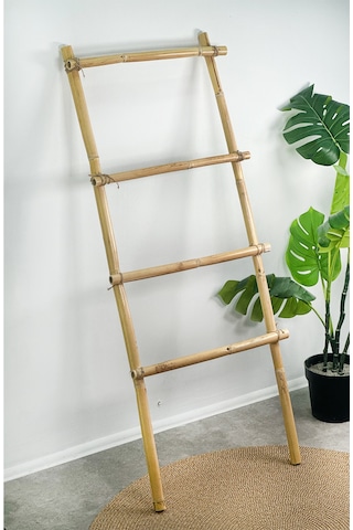 Ahşap Dekoratif Merdiven Askı Doğal Bambu Kargı Ayaklı Askılık 6095 Diğer