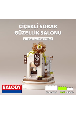 Balody Çiçekli Sokak Serisi Güzellik Salonu Bl21323 Mini Blok Yapı Oyuncakları Seti