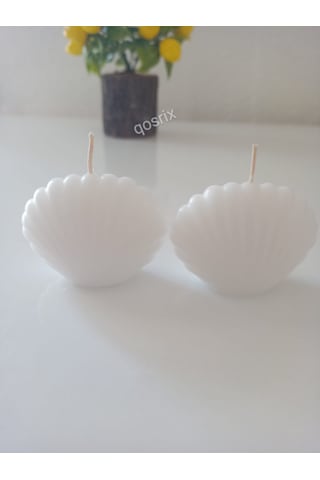 2'li Beyaz Mini Istiridye Deniz Kabuğu 1. Kalite Soya Doğal Mum