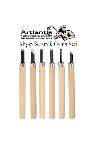 Ahşap Seramik Oyma Seti 6 Lı 1 Paket İskarpela Seti Paslanmaz Çelik Bıçaklı Ağaç Oyma Heykel Hobi Kretuar Grav
