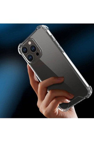 Apple Uyumlu iPhone 15 Pro Kılıf Zore Nitro Anti Shock Silikon Renksiz