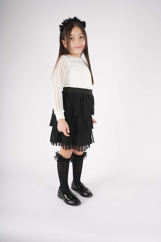 Miniko Kids 23 Nisan 29 Ekim Konsept Kol Tül Detaylı Kat Kat Tütü Etekli Takım Siyah