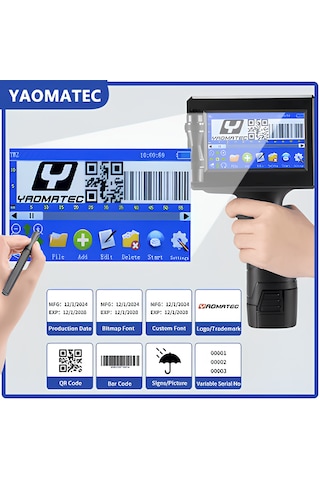 Türkçe Dil Inkjet Yazıcı El Tipi Seri Basım Barkod Skt Logo