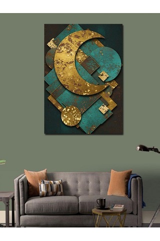 Kanvas Tablo Hilal Ve Yıldız Motifi 70cmx100cm