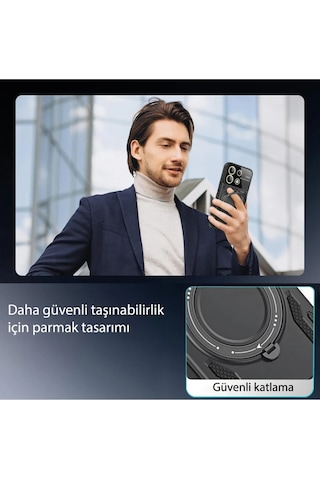 Newface Xiaomi Redmi Note 13 Pro 5g Kılıf Joy Lens Standlı Kapak Semeglbl - 8 - Siyah Sıyah