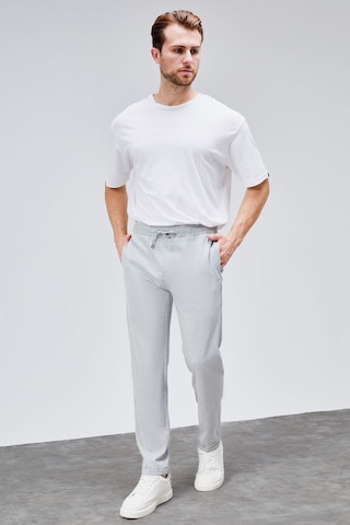 HLT Jeans Erkek Gri Relaxed Fit Yandan Cepli Beli Lastikli Bağcıklı Duble Paça Jogger Pantolon Bolt-1998 Gri