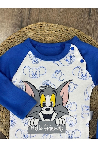 2d2b Hello Friends Alttan Çıtçıtlı Bereli Unisex 3lü Bebek Takım Mavi