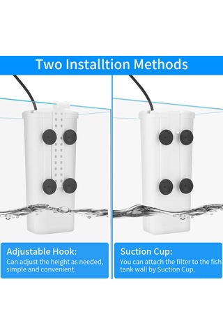 Dofolink Küçük Akvaryum Ve Kaplumbağa Tankı Filtresi - Düşük Su Seviyesi Uyumlu, Şelale Oksijenasyonlu, Sessiz Çalışma, 3w, 200lh, Çift Katmanlı Filtre Kumaşı, Avrupa Standartı Ql-05