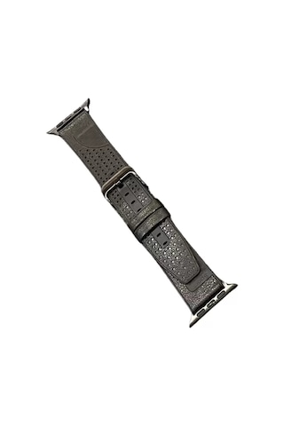 Movenchy Apple Watch Uyumlu 45mm Buff Deri Kordon - Siyah