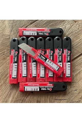 Eltoro Maket Bıçağı Yedeği 0,5mm Falçata Yedeği 18mm 10pk Karbon Çelik