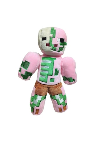 Minecraft Büyük Dev Zombi Robot Pembe İthal Premium Sevimli Karakter Oyuncak 35 Cm