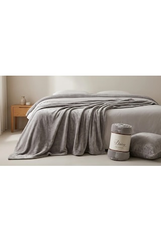 Daisy Super Soft Battaniye Çift Kişilik 200x220 Gri