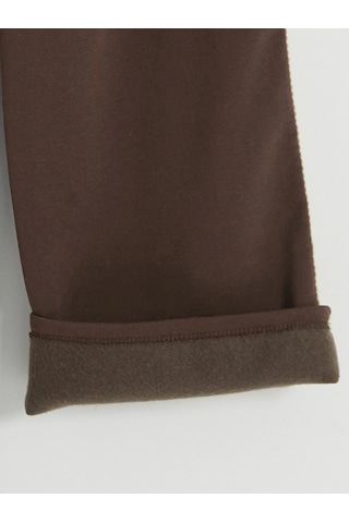 LC Waikiki Lcw Kids Kahverengi Yanları Şeritli Geniş Paça Kız Çocuk Eşofman Altı Dark Brown