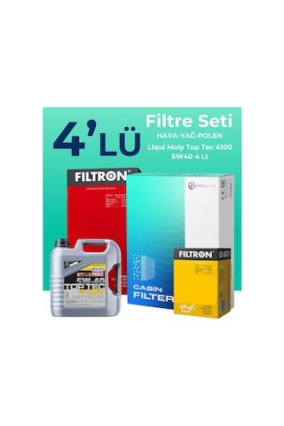 Filtron Renault Captur 0.9 Benzin Tce Filtre Bakım Seti Liqui Moly Motor Yağlı (2013-2019) 4 Lü -