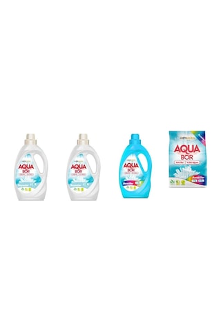 Aquabor Doğal Mineralli Sıvı Beyaz + Sıvı Beyaz + Sıvı Renkliler + 4 Kg Renkliler 4 Lü Set 0.75 LT - 2.5 LT - 12 KG 06770865