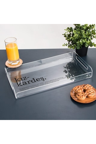 Hediyesepeti Kız Kardeş Kelime Anlamlı Hediye Tepsi - 22 X 40 Cm - Suya Dayanıklı Tasarım Sku: Smg8690010573681 Açık Mavi