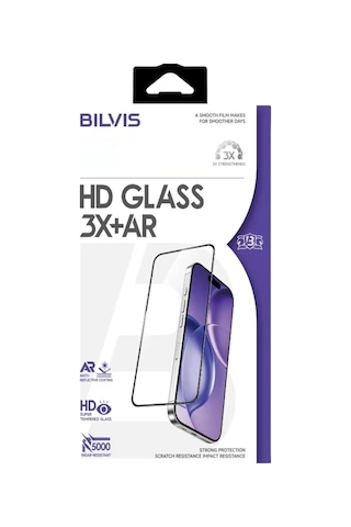 Apple İphone 16 Pro Max Bilvis 3x Ar Hd Cam Ekran Koruyucu - Siyah