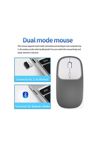 Cbtx Alüminyum Alaşımlı Şarj Edilebilir 2.4G Bluetooth Çift Modlu Mouse