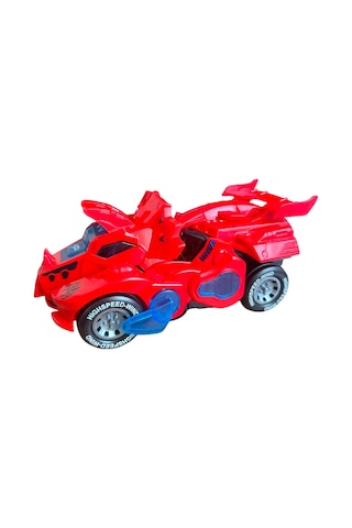 Trex Dinazor Figür Araba Sesli Işıklı Pilli Müzikli Transformers Robot Dinozor 20cm - Kırmızı Kırmızı