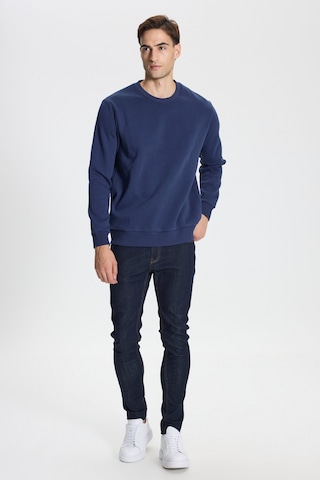 George Henry Standart Fit Normal Kesim Pamuklu Bisiklet Yaka Sweatshirt Lacivert