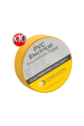 Günsan Sarı Elektrik İzolasyon Bandı 10 Adet
