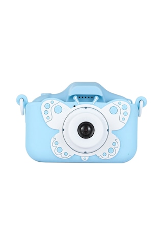 Springsun Çocuklar İçin Eğitici Mini Dijital Kamera - Yüksek Çözünürlüklü Çift Kameralı, Fotoğraf/video/ Oyun Özellikli, Kelebek Mavisi X5s