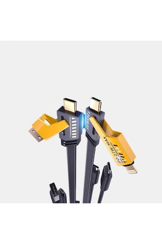 Usb-c Usb-a 4 Ü 1 Arada Örgülü Kablo 65w Hızlı Şarj Metal Uç Dayanıklı 46889121