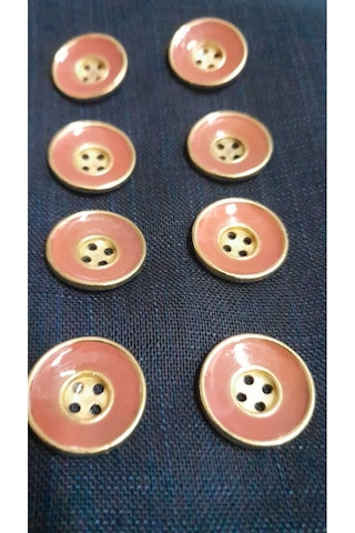 Altın Kaplama Mınelı Metal Düğme 30 Boy 20 Mm 8 Adet