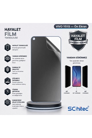 Vıvo Y51s Uyumlu Ön Yüzey Hayalet Privacy Hidrojel Ekran Koruyucu 97761363