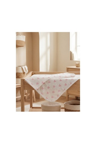 %100 Pamuk Bebek Battaniyesi 80x90 Pembe
