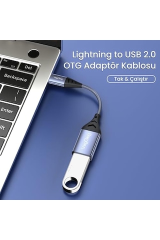 Ipad Ile Uyumlu Usb 3.0 Dönüştürücü Lightning Usb Çevirici Veri Fotoğraf Ve Şarj Çevirici Adaptör Dt25u-l