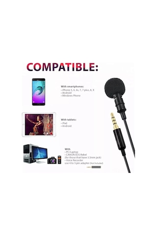 Reedark Küçük Klipsli Mikrofon - Akıllı Telefon, Kamera Ve Bilgisayarlar İçin Profesyonel Ses Kaydı