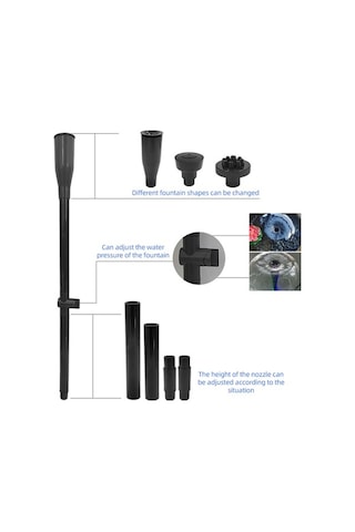 Pazly 1000l/s Renkli Işıklı Akvaryum Pompası, 9 Nozullu, Ayarlanabilir Akış, Sessiz Çalışma