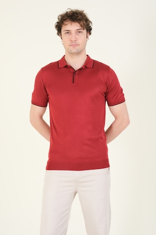 Giyim Dünyası Erkek Çıtçıtlı Yaka Biyeli Merserize T-shirt Bordo 001