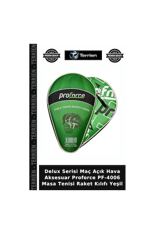Delux Serisi Maç Açık Hava Aksesuar Proforce Pf-4006 Masa Tenisi Raket Kılıfı Yeşil
