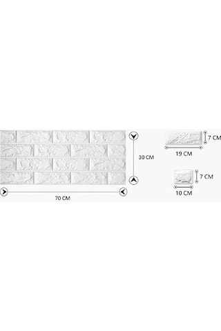 70x23 Cm Beyaz Kendinden Yapışkanlı 3d Esnek Duvar Kağıdı Paneli