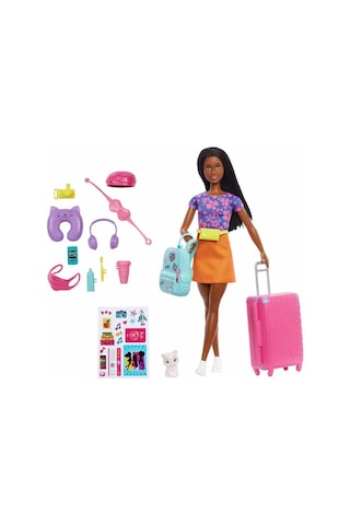 Barbie Brooklyn Seyahatte Bebeği ve Aksesuarları HGX55