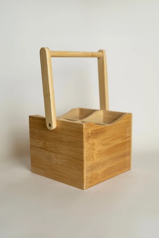 Root Bambu Kare 4 Bölmeli Organizer 5417 Natural