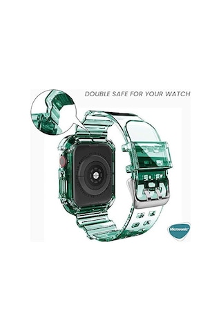 Apple Watch Series 3 38mm İçin Kordon Transparent Clear Band Yeşil