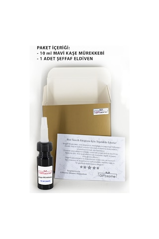 10 Ml Kaşe Mürekkebi, Flash Kaşe Mürekkebi- Mavi Çok Renkli