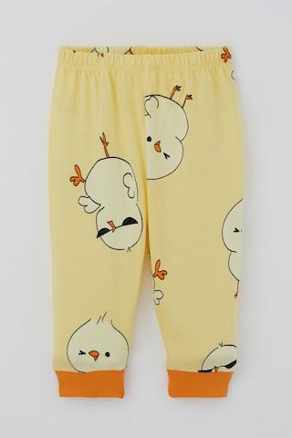 Breeze Erkek Bebek Pijama Takımı Sevimli Civciv Desenli Önden Çıtçıtlı 4 Ay - 1 Yaş , Sarı