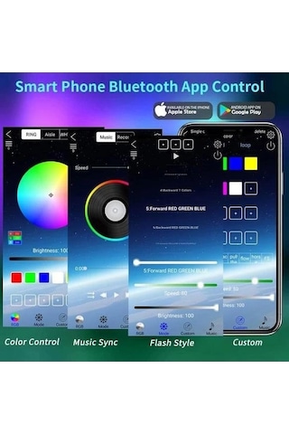 Usb Girişli Rgb Şerit Led Seti 10 Mt Ip 68 App Kontrol