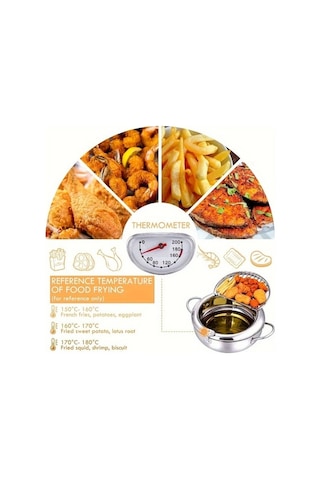 Ebitda 19.99cm Yağ Damlama Süzgeçli Kızartma Tencere, Pratik Kamp Mutfak Gümüş