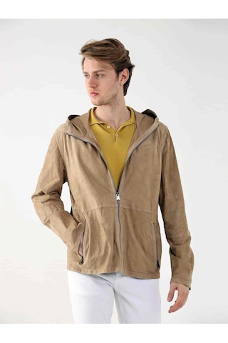 Dufy Bej Erkek Regular Fit Düz Kapüşonlu Mont - 96319-bej Bej
