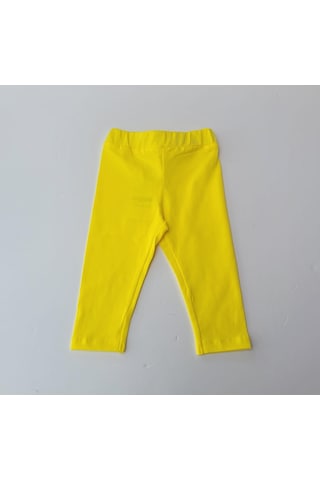 Çikoby Kız Bebek Çocuk Pamuklu Esanek Yüksek Bel Sarı Tayt-12867-sarı Sarı