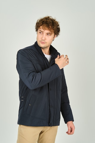 Lucas Erkek Fermuar Ve Çıtçıt Kapamalı Hakim Yaka Kaban 4785 Lacivert Lacivert