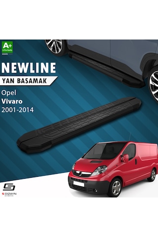 S-dizayn Opel Vivaro A Kısa Şase Newline Siyah Yan Basamak 223 Cm 2001-2014 A+ Kalite