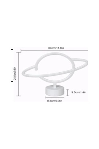 Neon Işıklı Satürn Lamba Pil+usb Mz-503 .