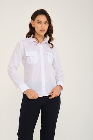 Kadın Uzunkollu Beyaz Gömlek Beyaz